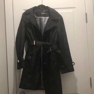 Calvin Klein hooded water resistant trench coat